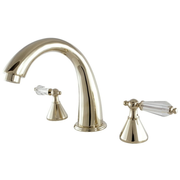 Kingston Brass KS2362WLL Wilshire Two-Handle Deck Mount Roman Tub Faucet, Polished Brass
