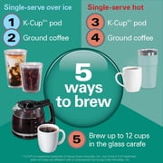 Hamilton Beach FlexBrew 5-in-1 Coffee Maker, Single Serve, 12-Cup Coffee Pot, Hot & Iced, K Cup Pod Compatible or Grounds, Black