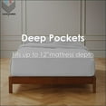 thumbnail image 4 of Queen XL Size Organic Cotton Sheet Set- 100% Organic 800-Thread-Count - 12" Deep Pockets 800TC Organic Sheets - Dark Grey, 4 of 7