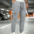 thumbnail image 2 of Men's Casual Cargo Pants Loose Multi Pocket Fitness Sports Wear Comfortable and Breathable Long Pants Sweatpants, 2 of 3