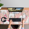 thumbnail image 4 of Long Mouse Pads for Desk,Great Pyrenees Dog and Pioneer Flower Desk Mats on Top Of Desks, Desk Mouse Pad Extra Large with 3mm Non-Slip Base and Stitched Edge for Gaming,Office,Work,Home 47.3"x23.6", 4 of 6