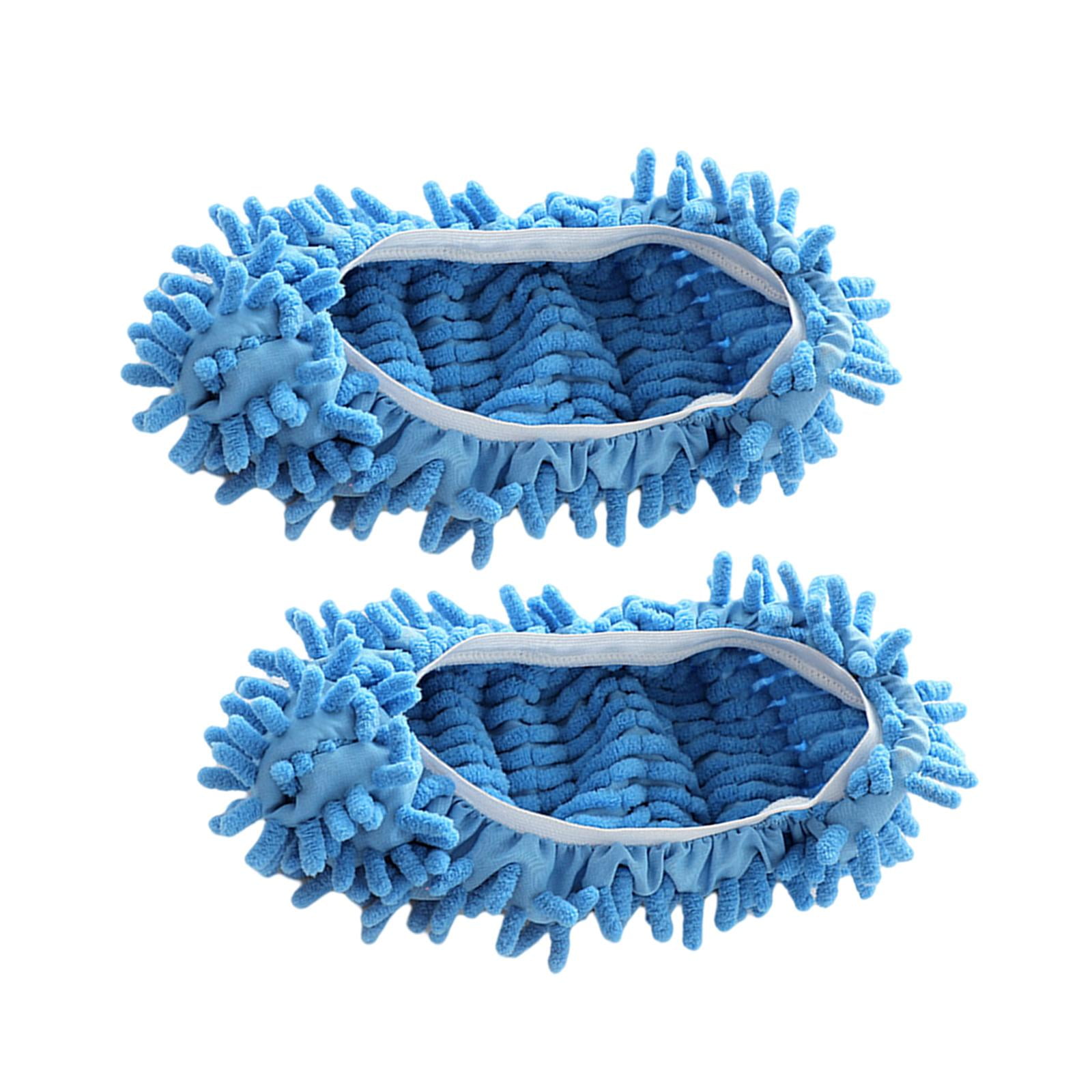 Pair House Floor Polishing Dusting Cleaning Foot Sock Shoes Mop Slippers  Fuchsia - Bed Bath & Beyond - 17586947