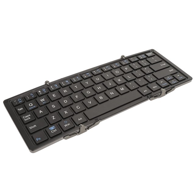 Teclado Plegable, Teclado Plegable Inalámbrico Con Soporte, Teclado De Viaje Recargable, Teclado Portátil Triple Plegado Para , OS X, Para Para IOS,