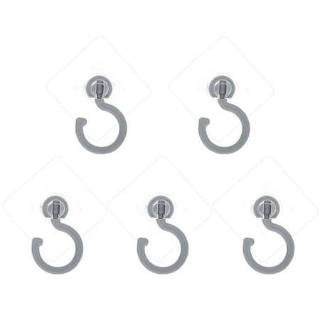 

5pcs Wall Mount Adhesive Hook Multipurpose 360 Rotation For Hanging