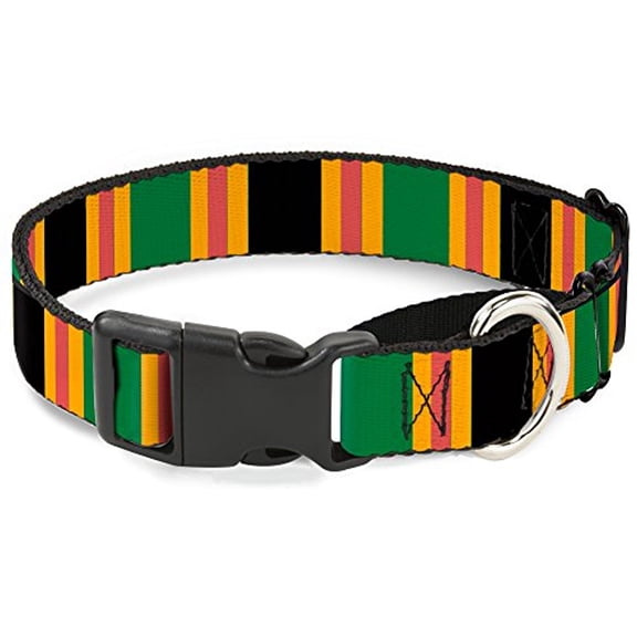 Buckle-Down MGC-W31252-L Lines Black Gold Pink Green Martingale Dog Collar
