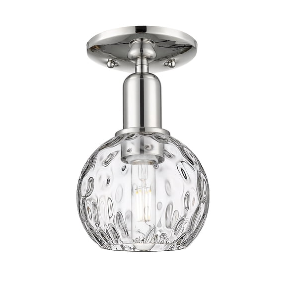 Innovations Lighting 716-1C-PN-G1215-6 Athens Water Glass 6" Wide Semi-Flush Globe Ceiling