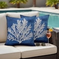 thumbnail image 4 of White Coral Outdoor Waterproof Pillow Covers, Coastal Ocean Summer Marine Oil Painted Decorative Square Throw Pillowcase Sofa Cushion Sham for Patio/Couch/Chair, 20"x20" 2 Pack, 4 of 8