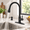 Black, variant on Matte Black Touchless Kitchen Faucet with Sensor and Soap Dispenser