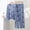 Blue, variant on Womens Soft Modal Cotton V-Neck Polka Dot Pajama Set Long Sleeve Loungewear with Elastic Waist Blue,Size Free Size