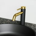thumbnail image 3 of VIGO Lexington Single Handle Single-Hole Bathroom Vessel Faucet in Matte Gold and Carbon Fiber, 3 of 10