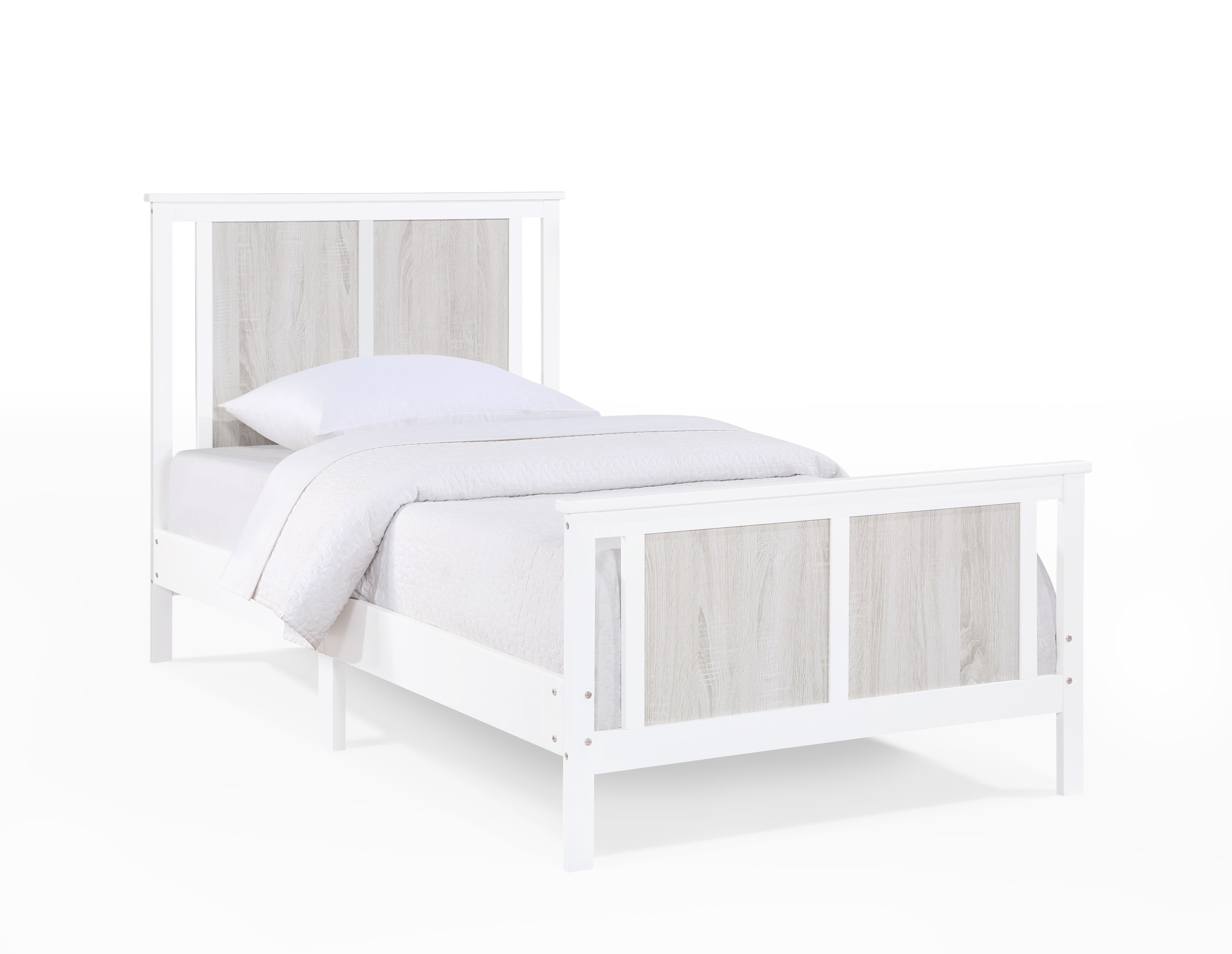 Olive & Opie Connelly Twin Bed White/Rockport Gray
