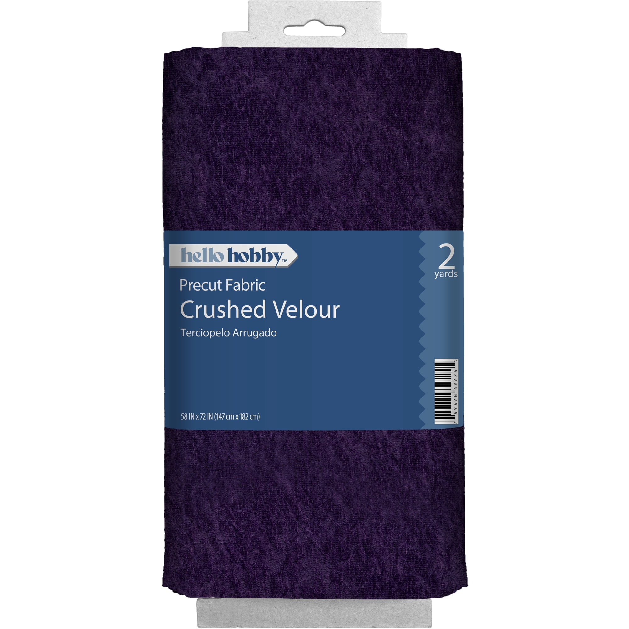 Hello Hobby 2 Yards 100% Polyester Crushed Panne, Purple, 58" Wide for Sewing