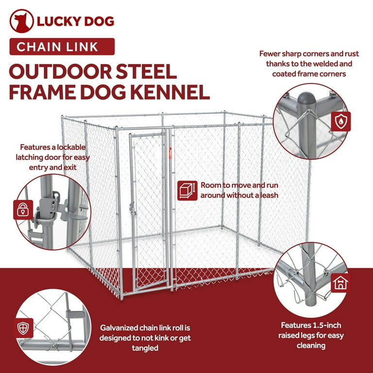 Lucky dog galvanized chain link kennel hotsell