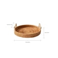 thumbnail image 2 of QUTETN Handwoven Rattan Tray with Dual Handles – Round Heat-Resistant Serving Tray for Fruit, Bread, Snacks, Tea – Home Decor & Storage Basket, 2 of 5