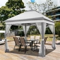 thumbnail image 3 of Yaheetech Pop-Up Gazebo Tent with Height Adjustable, Mesh Sidewalls, Carry Bag, Light Gray/Dark Gray, 3 of 7
