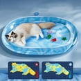 thumbnail image 4 of Cooling Bed for Dogs Cats, Water Mat with Fish - Thickened Non-Slip Cat Play Mat with Floating Fish Design, Interactive Pet Bed Toy for Indoor Summer, Durable Playmat, 4 of 6