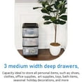 Homz Plastic 3 Clear Drawer Medium Home Storage Container Tower w