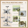 thumbnail image 4 of PawHut 79" Large Cat Tree Tower w/ Scratching Posts, Hammock, Light Grey, 4 of 10