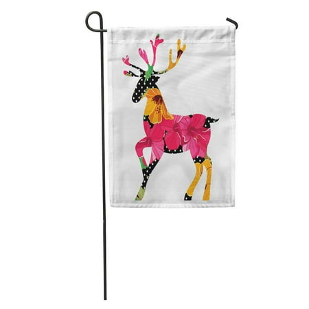 Winter Outdoor Decorating Ideas SIDONKU Vintage Merry Christmas Pattern Xmas Hipster Winter Idea Party Reindeer Garden Flag Decorative Flag House Banner 12x18 inch ()