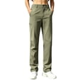 thumbnail image 4 of BRELIL Women Plus Size Straight Leg High Waisted Trousers with Pockets Quick Dry Casual Everyday Long Pants Trousers Party, Green 3XL, 4 of 9