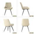 thumbnail image 3 of CQSXDA Modern Dining Chairs Set of 2, Fabric Upholstered Side Chairs with Thick Cushion & Metal Legs for Kitchen Dining Room, 3 of 8