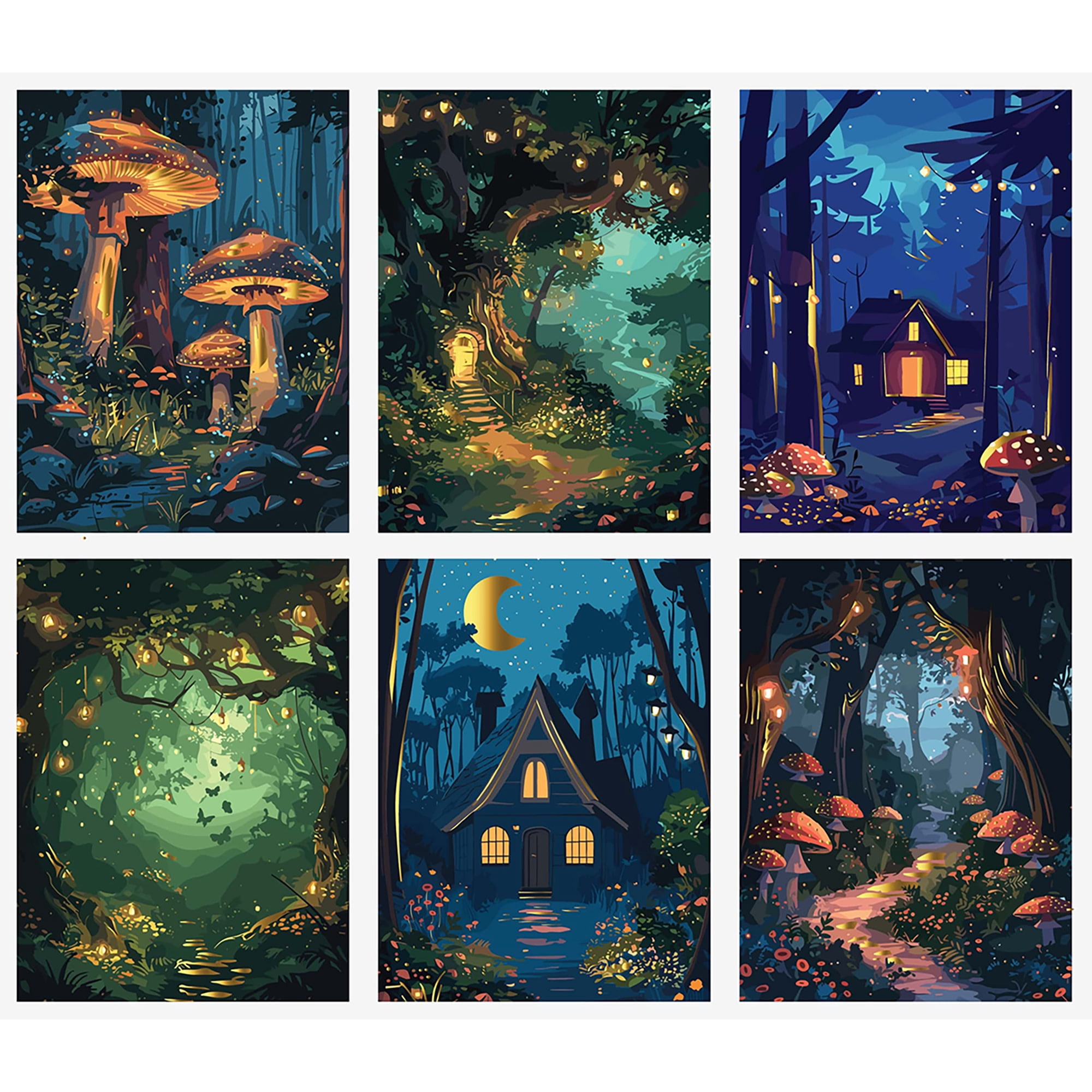Brea Reese: Scratch Art Paper Pad - Magical Forest - 6 Designs, Guided Art, Metallic Accents, Stylus & Brush, Perforated 9x12" Pages, DIY Adult Craft
