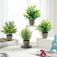 thumbnail image 2 of FAVOWREATH Paquete de 4 plantas falsas de cerámica mini plantas artificiales en maceta para decoración del hogar, oficina, decoración de la habitación, decoración de la granja, mesa interior, decoraci, 2 of 7