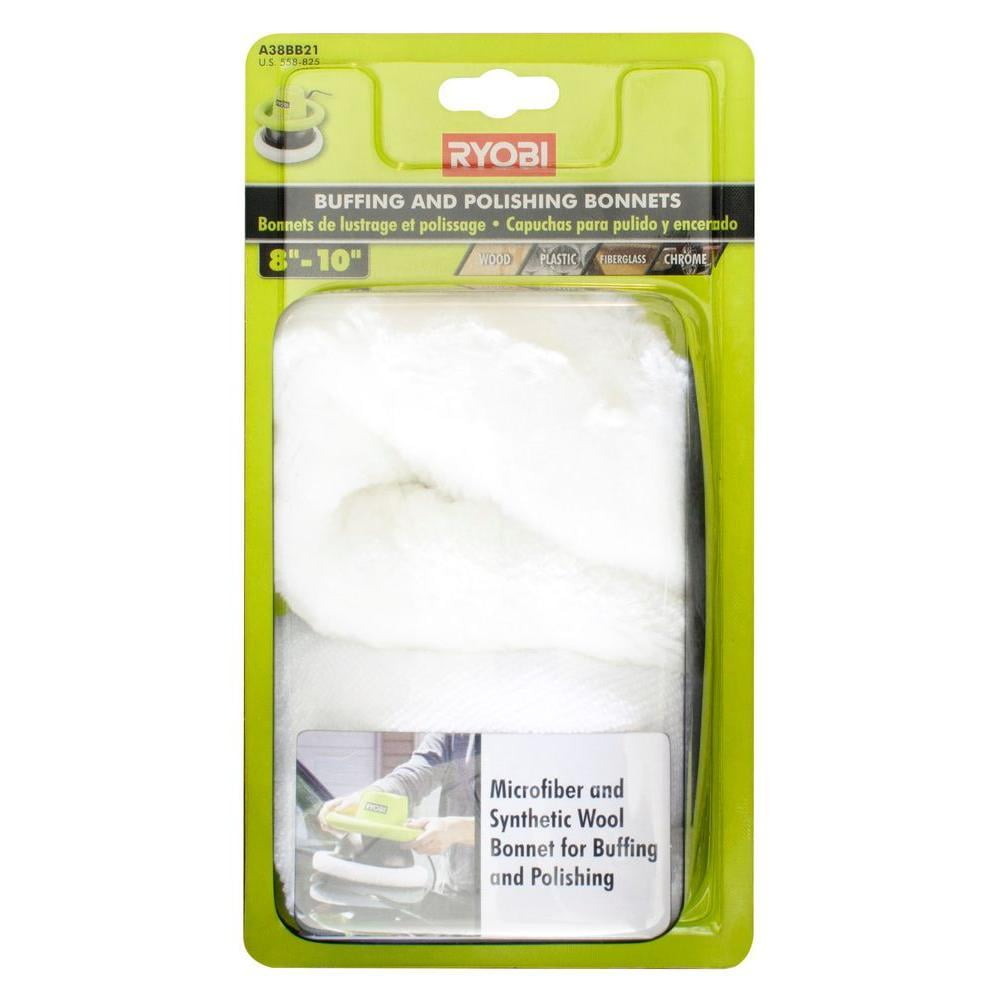 8 in. - 10 in. Microfiber and Synthetic Fleece Buffing Bonnet Set (2-Piece) (D)