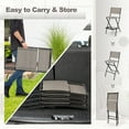 thumbnail image 7 of Gymax Folding Bar Stools Set of 2 Patio Sling Chairs w/ Backrest Humanized Footrest Coffee, 7 of 7