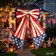 thumbnail image 1 of Lazo decorativo con estampado de estrellas rojas, blancas y azules para fiestas del Día de la Independencia y adornos para puertas: lazo de tela hecho a mano para coronas, repisas de chimenea y, 1 of 6