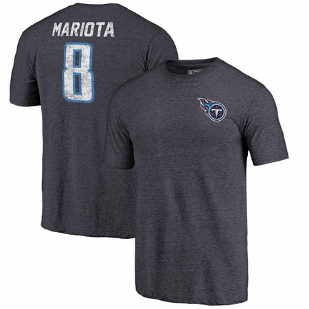 Marcus Mariota Tennessee Titans NFL Pro Line by Fanatics Branded Icon Tri-Blend Player Name & Number T-Shirt - Heathered