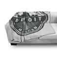 thumbnail image 3 of Detroit Soft Flannel Fleece Throw Blanket, Damaged Old Stamp of Michigan USA with City Map Location Tourism Travel, Cozy Plush for Indoor and Outdoor Use, 70" x 90", Black White Grey, by Ambesonne, 3 of 6