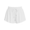 thumbnail image 4 of TRUNZI Running Shorts for Women with Pockets Flowy High Waist Drawstring Quick Dry Women Summer Workout Shorts White M, 4 of 4