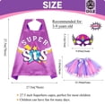 thumbnail image 4 of Disfraz de superhéroe de D.Q.Z con vestido de tutú y máscara, color morado, 4 of 5