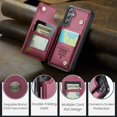 thumbnail image 6 of SaniMore for Samsung Galaxy S23 Wallet Case, RFID Blocking PU Leather Kickstand Credit Slots Flip Folio Protective Case, Double Magnetic Clasp Durable Shockproof Cover for Samsung S23, Winered, 6 of 9