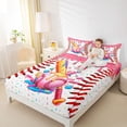thumbnail image 3 of Erosebridal Cartoon Baseball Popsicle Bed Sheets 4pcs For Boys Girls,Kids Teens Green Dessert Cream King Sheets,Pink Red, 3 of 5