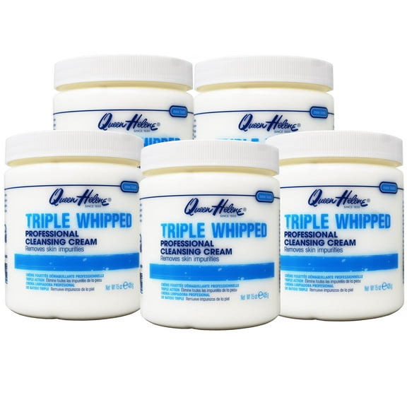 5 Pack - Queen Helene Professional Cleansing Cream, Triple Whipped, Removes Skin Impurities, 15 Oz
