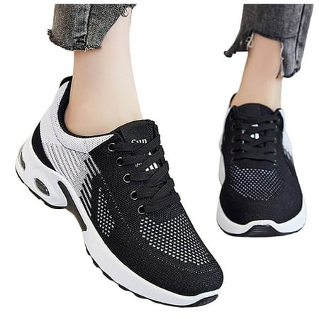 Mepaouo Womens Walking Shoes Breathable Mesh Soccer Shoes Lace up Arch Support Running Shoes