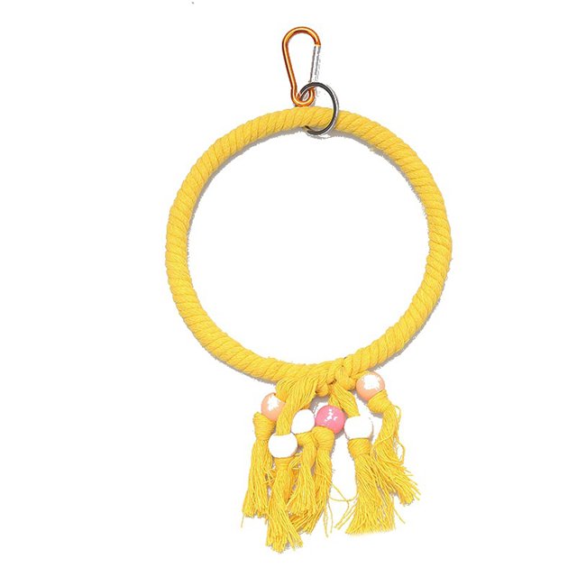 EastVita Pet Parrot Swing Rings Toys Colorful Cotton Rope Rings Stand Bird Cage Accessories Decoration Supplies