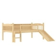 thumbnail image 6 of Bellemave Twin XL Loft Bed with Slide, Twin XL Loft Bed with Bookcase & LED Lights, Low Loft Bed with Ladder, Solid Wood Loft Bed Twin XL with Full-Length Guardrails, Natural, 6 of 13