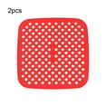 thumbnail image 1 of 2Pcs Frying Liner Food Grade Non-Stick Silicone Dishwasher Safe Fryer Basket Mat for Kitchen, 1 of 12