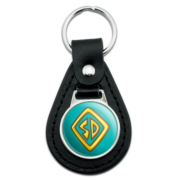 Black Leather Scooby-Doo Tag Keychain