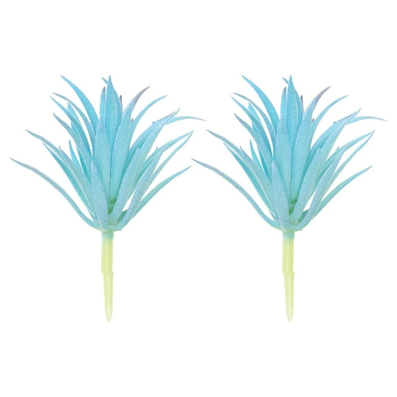 Uxcell Artificial Succulent Plants Small Fake Plants Faux Succulents Plant Unpotted Blue 2 Pack