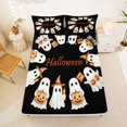 thumbnail image 5 of Homewish Warm Halloween Witch Ghost Bed Sheets,Pumpkin Lantern Pattern Full Size Sheets,Black Orange,4-Piece,1 Flat Sheet,1 Fitted Sheet and 2 Pillowcases, 5 of 6