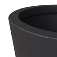 thumbnail image 6 of LeisureMod Pebble 4-Piece Fiberstone and MGO Clay Planter Set, Mid-Century Modern Tapered Round Planter Pot for Indoor and Outdoor (Black), 6 of 13