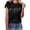 Black, variant on QHWAUAKFBN T Shirts For Women Loose Fit ' Summer Cute Printed Glass Colored Short Sleeved Tshirts Top
