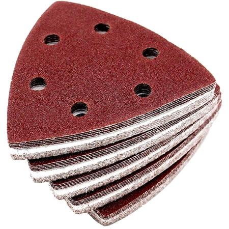 TG100 Level180 Sandpaper Triangles 100 Grit, 5-Pack - Aluminum Oxide Sheets For Drywall & Paint
