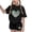 Black, variant on Outfit Sets for Girls, Stretchy 2-piece Elastic Waist Short Sleeve Graphic T-shirts with Shorts Red Size 10-11 T
