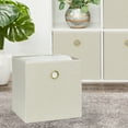 thumbnail image 3 of (2 pack) Mainstays Collapsible Fabric Cube Storage Bin, Beige Boucle, 3 of 7