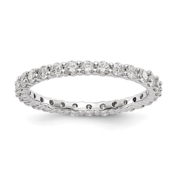 14k White Gold Womens Wedding Stackable 1.0ct Diamond Eternity Band Ring